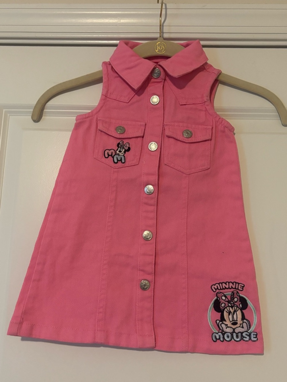 Disney Pink Minnie Mouse Button-Front Dress